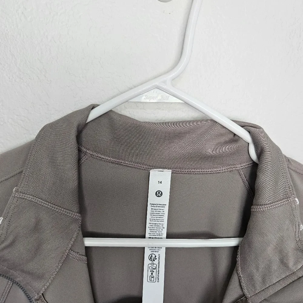 NWT Lululemon | Define Track Jacket Athleisure Luon Warm Ash Grey/White Women 14 - Picture 13 of 13